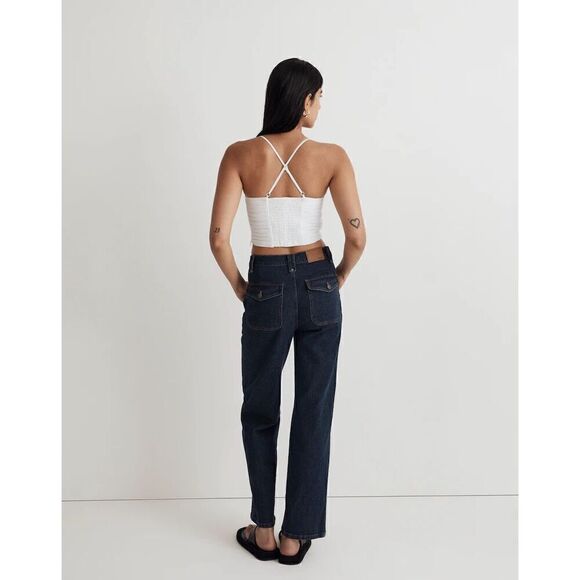 Madewell White Poplin Crop Tube Top - Picture 3 of 10